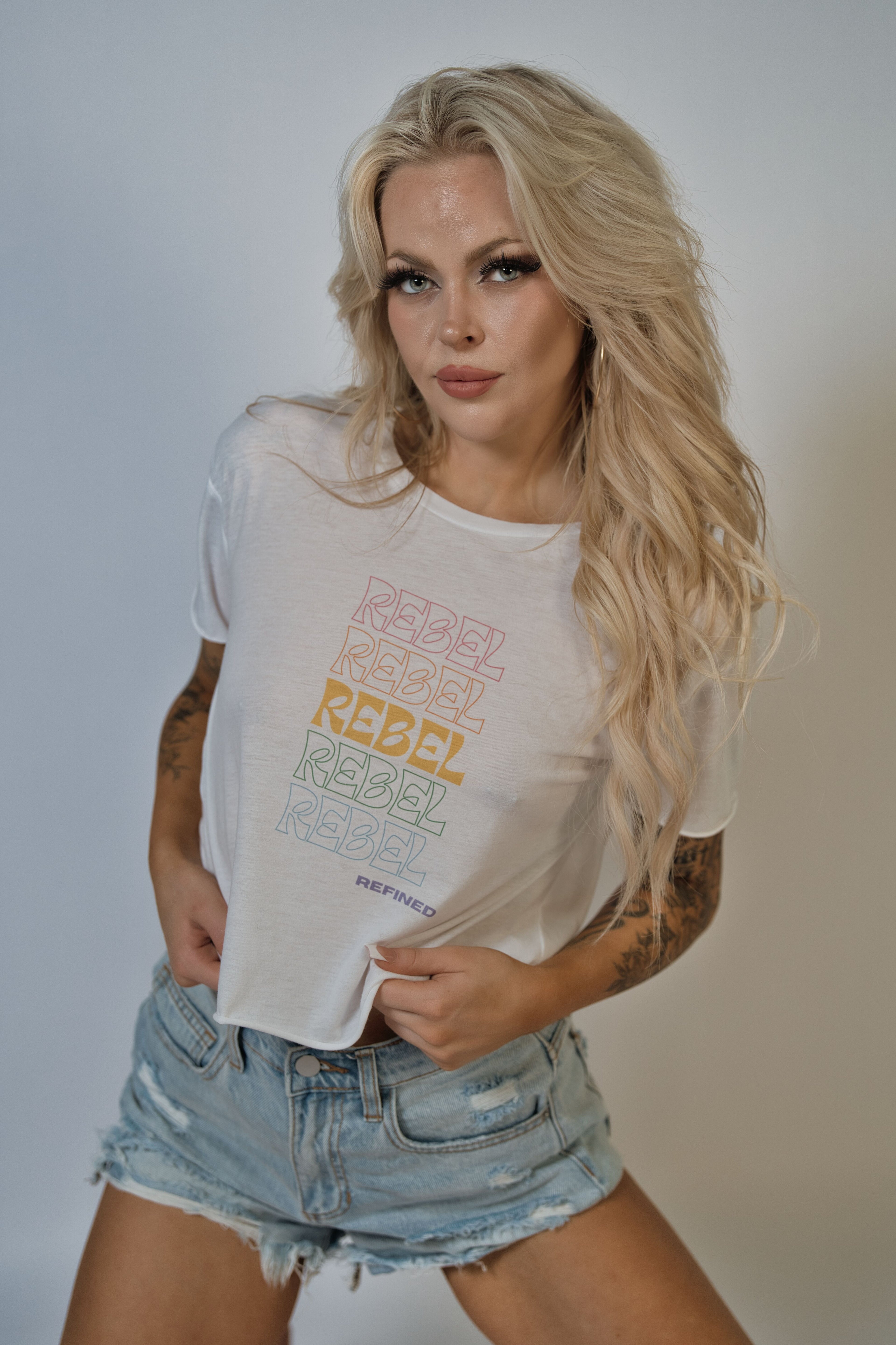 Rebel Refined Stacked Cropped Tee